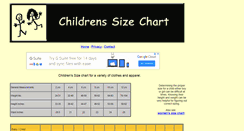 Desktop Screenshot of childrenssizechart.com